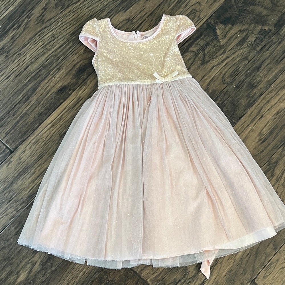 Elegant Rose Gold Sequined Dress